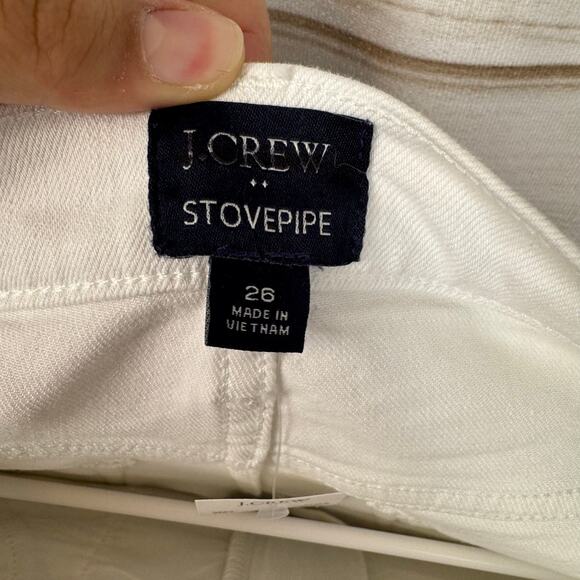 J. Crew White Stovepipe Straight Jean in Signature Stretch+ Size 26 - Picture 10 of 15